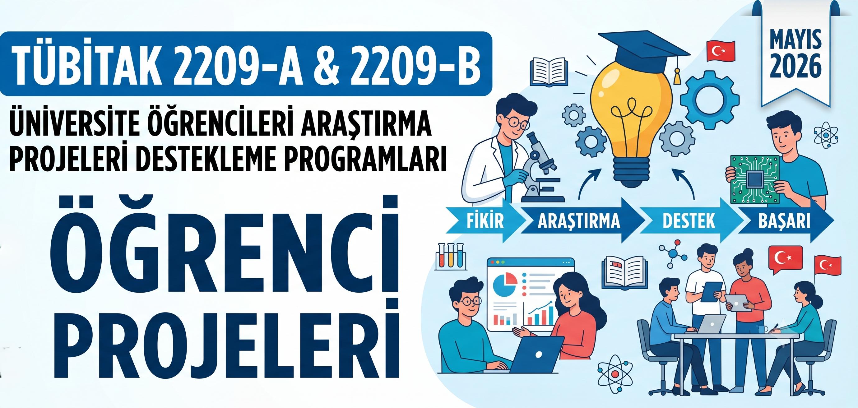 TÜBİTAK 2209-A and 2209-B student project announcement